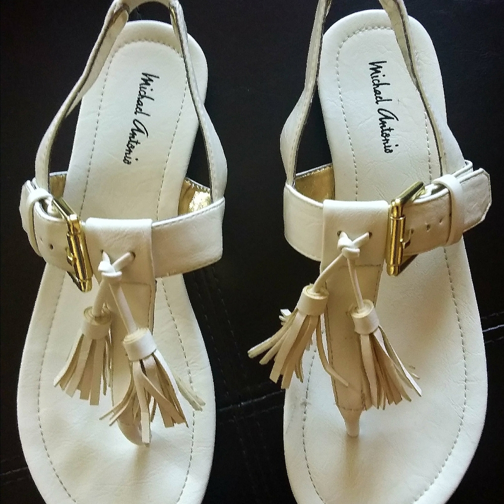 Michael Antonio Cream Sandals 7.5